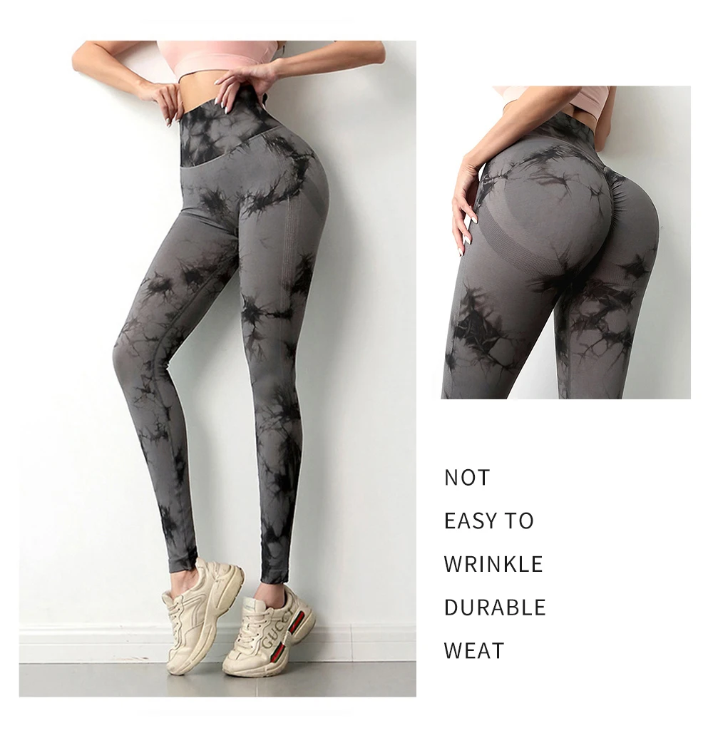 tights for women SALSPOR Tie Dye Bubble Butt Sexy Push Up Leggings High Waist Women Fitness Seamless Women Leggins Slim Gym Sport Leggings Women spanx faux leather leggings