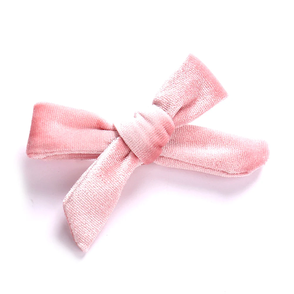 Детская мини заколка для волос с бантом из нейлона конфеты бархатный цвет| |