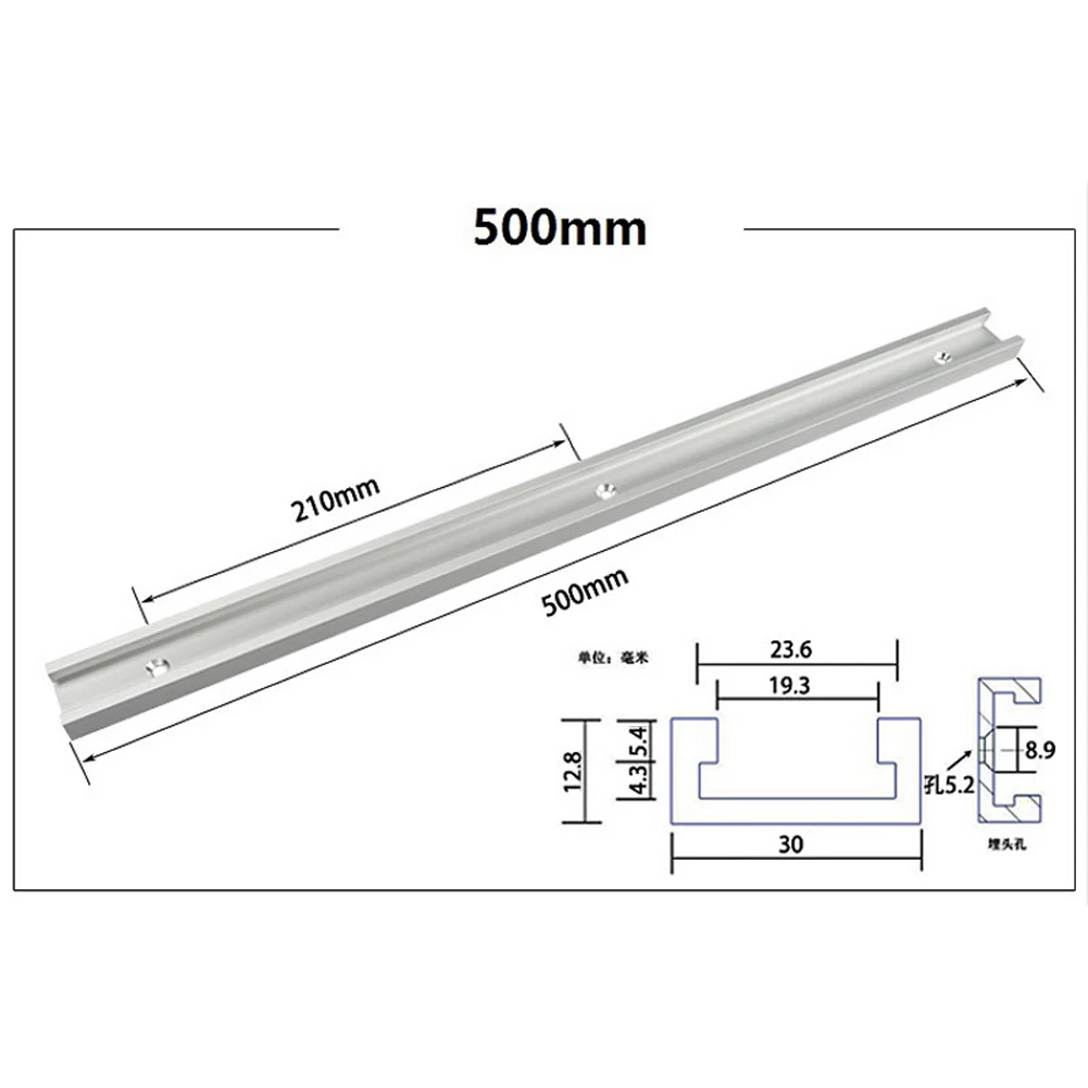 

1pc T track Aluminium Alloy Miter Track Miter Bar Slider Silver Tool Quality