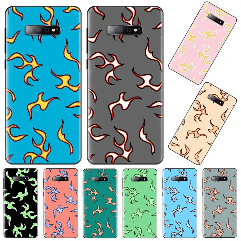 

Blue Flame Fire Phone Case For Samsung Galaxy S7 S8 S9 S10 S10e S20 s21 s30 plus lite Ultra 5g