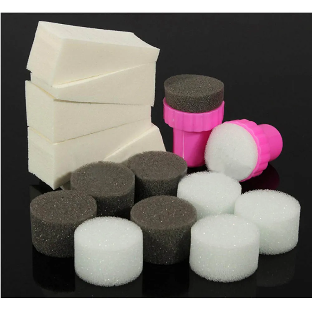 Набор для маникюра Nail Sponge + Stamper Beauty Manicure Tool Art Image Stamp для создания градиентного перехода и переноса шаблона макияжа.