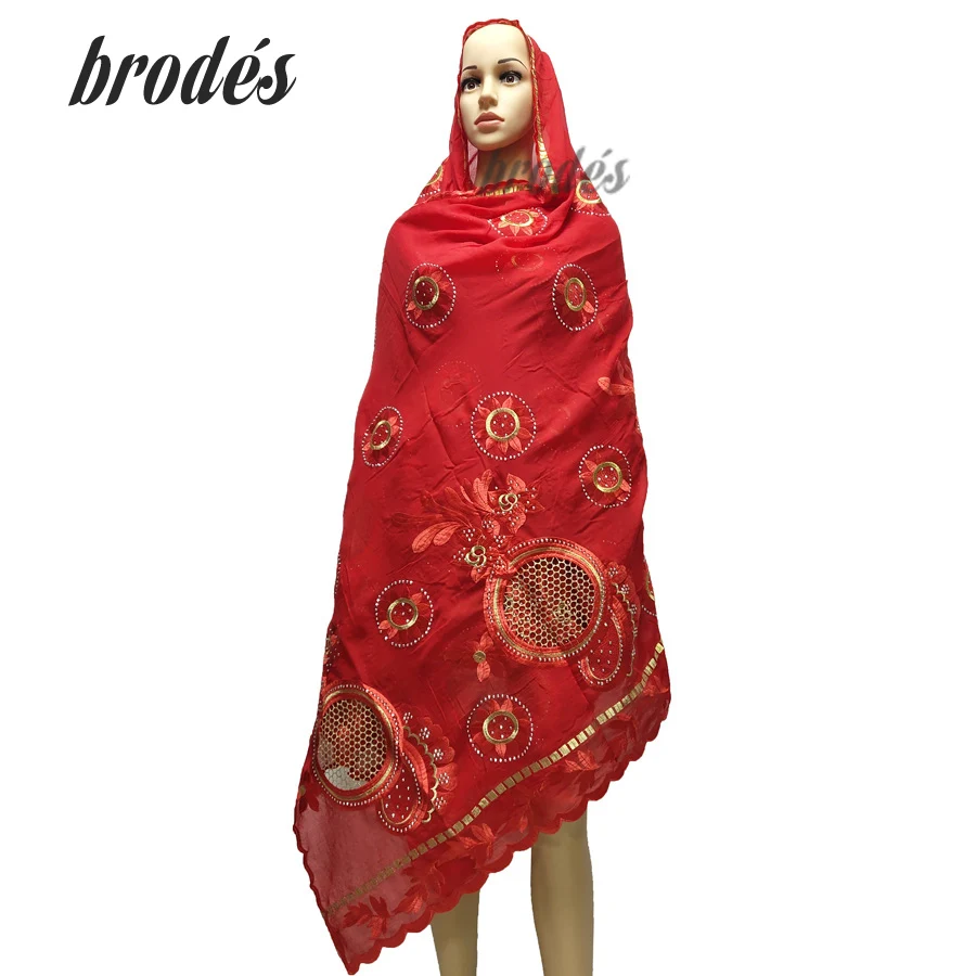 2019 новые летние Африканские Женщины Scraf мусульманские шарфы с вышивкой Smlall