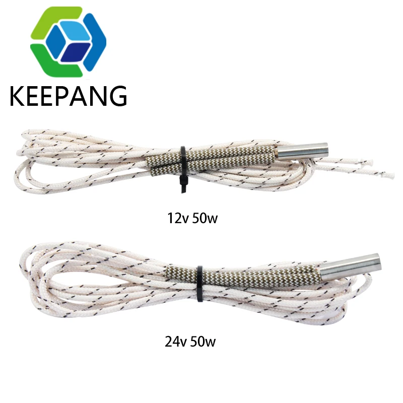 Нагреватель картриджей Kee Pang 1 м/2 м детали для 3D принтера 6*20 мм 12 В 24 50 Вт