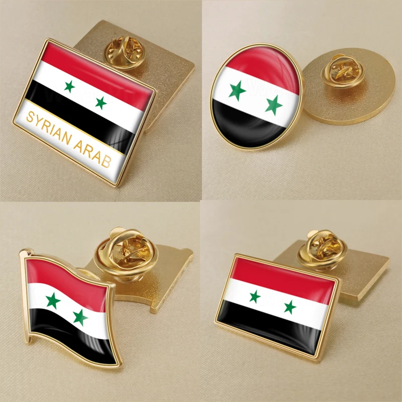 Герб Сирийской Арабской Республики карта флаг Национальная эмблема брошь значки