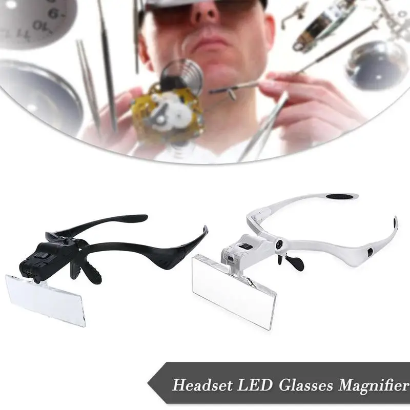 Очки для чтения с креплением на голову двойная Светодиодный лампа
