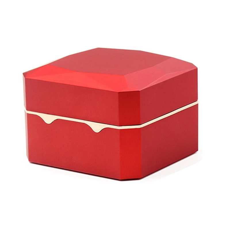 

Cherry Light LED Watch Jewelry Box Deluxe for Engagement, Proposal or Special Occasions with Black Insert