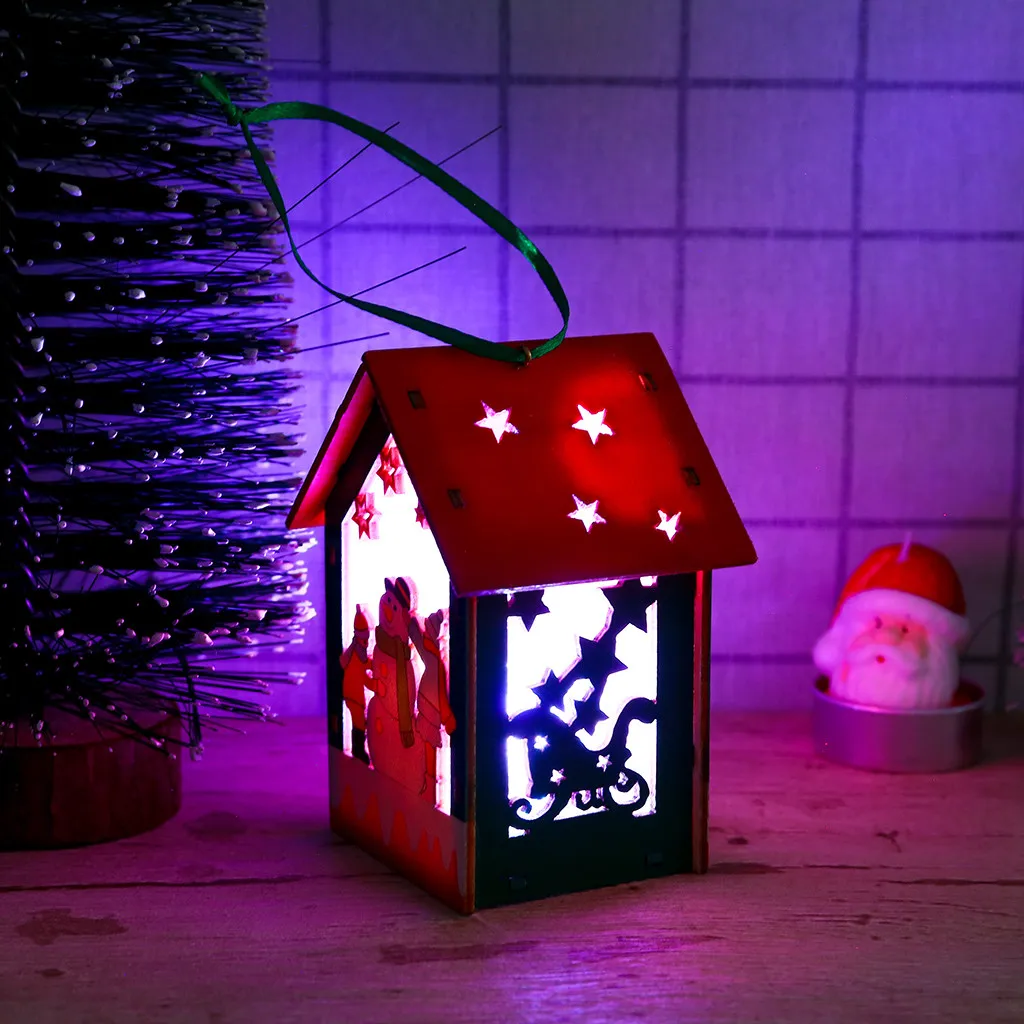 Новогодние декоративные светодиодные лампочки деревянный кукольный домик