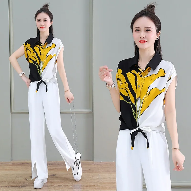 

Chiffon Design sense sleeveless shirt for women