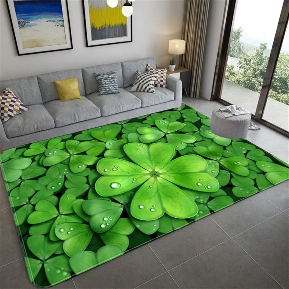 

Nordic green leaf 3D living room carpet bedroom soft carpet washable non-slip floor carpet kitchen bathroom non-slip mat doormat