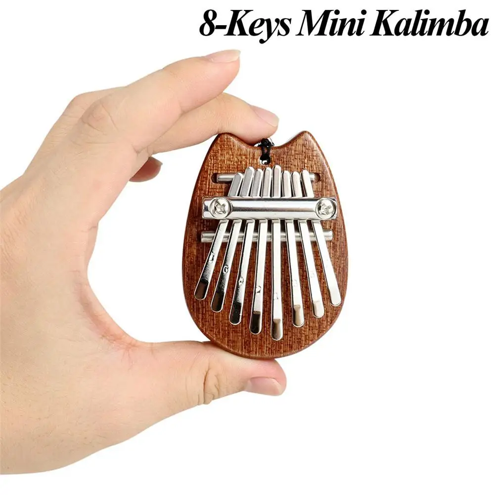 

IRIN 8 Keys Mini Kalimba Thumb Piano Mbira Sanza Solid Wood Gift Toy With Lanyard Pendant Gifts Finger Keyboard Instrument