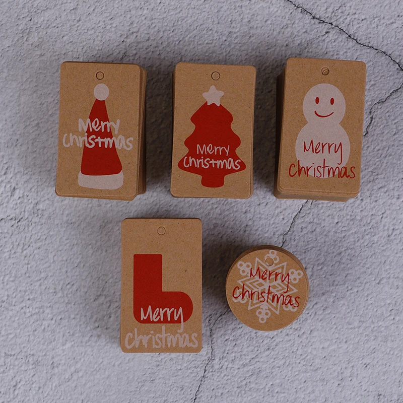 100 шт. бумажные ярлыки для одежды с рождественскими украшениями |