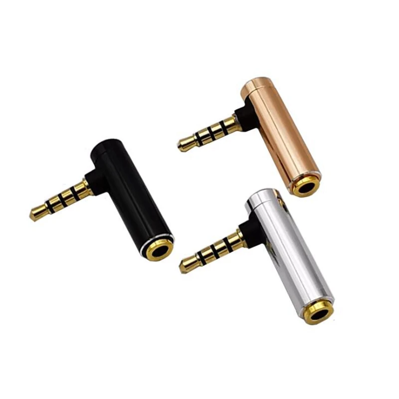 Позолоченные 3 5 мм мужского и женского пола 4 полюсный автоматический 90 градусов