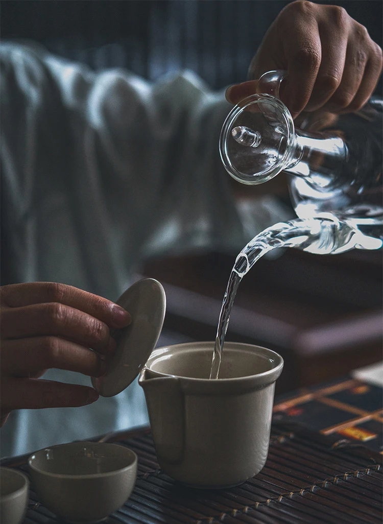 WIZAMONY пепельный серый китайский чайный набор кунг-фу gaiwan Чайник чашки ярмарка кружка Чайные Наборы белый керамический fot подарок пуэр посуда для напитков
