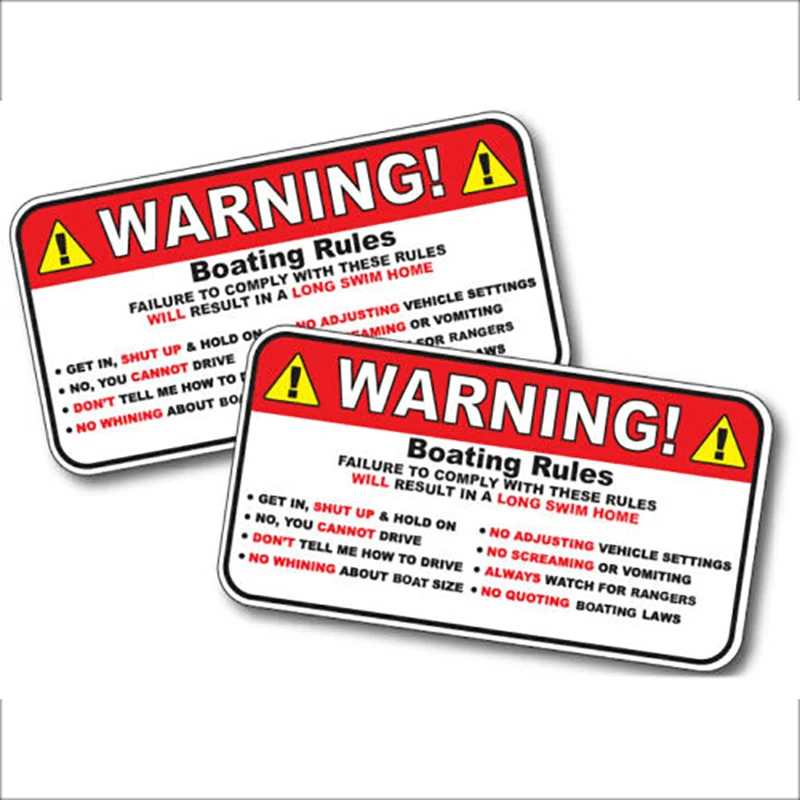 

Boating Rules Warning Safety Instructions Warning Decals for Car Windows Bumper Boat Vinyl Reflective Car Decoration Stickers