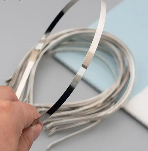 

20Pcs Metal Stainless Steel Hair Band Width 3MM 4MM 5MM 6MM 7MM 10MM Hairband for Women Diy Hair Accessories