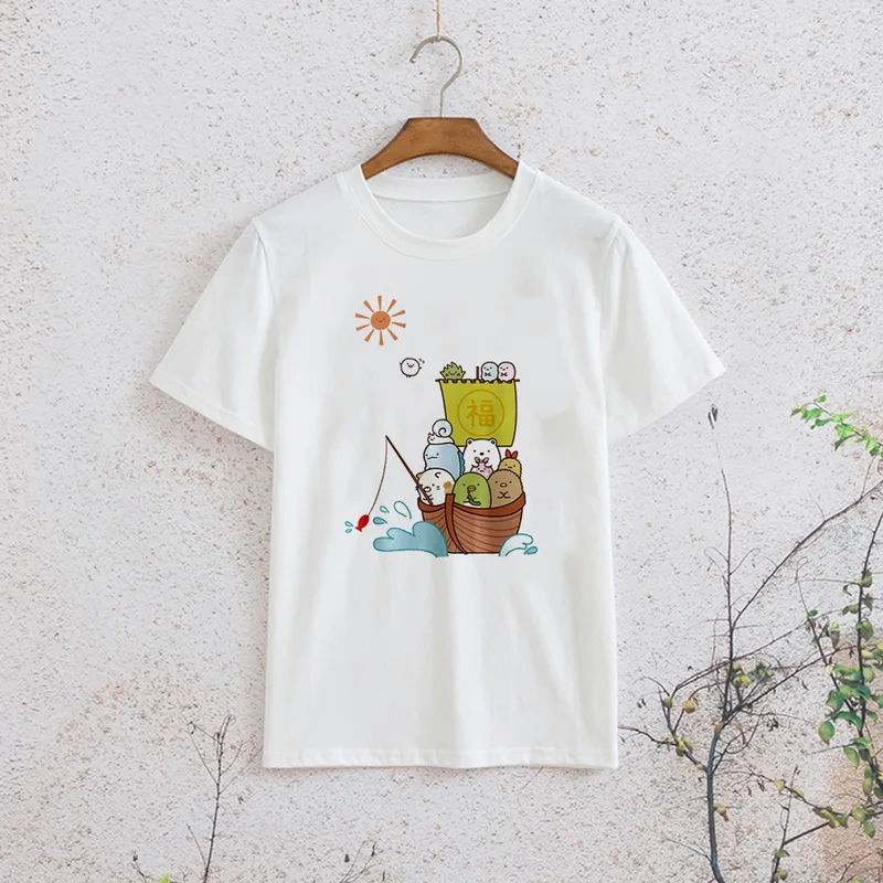 Модные футболки в стиле аниме Sumikko gurashi Повседневная рубашка с коротким рукавом