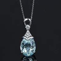 european and american aquamarine pendant female diamond inlaid color gem pendantone for distribution manufacturer direct sales
