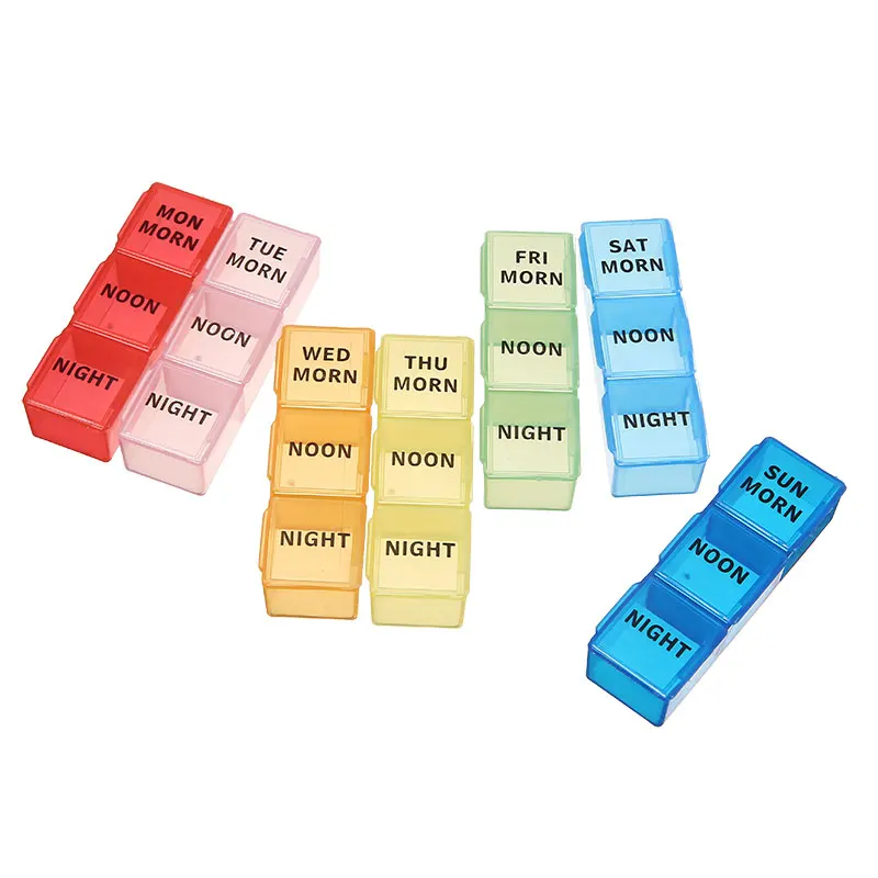 Органайзер для таблеток на неделю 7 дней утром обед ночь коробка лекарств