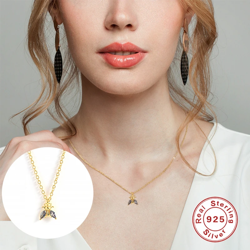 

Aide 925 Sterling Silver Earrings Summer Bee Collection Gems Tiny Piercing Drop Animal Pendant Climber Clips Women Fine Jwelry