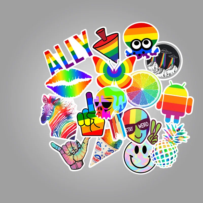 103050pcs lgbt rainbow stickers laptop guitar luggage skateboard fridge phone bike waterproof graffiti sticker decal kid toys free global shipping