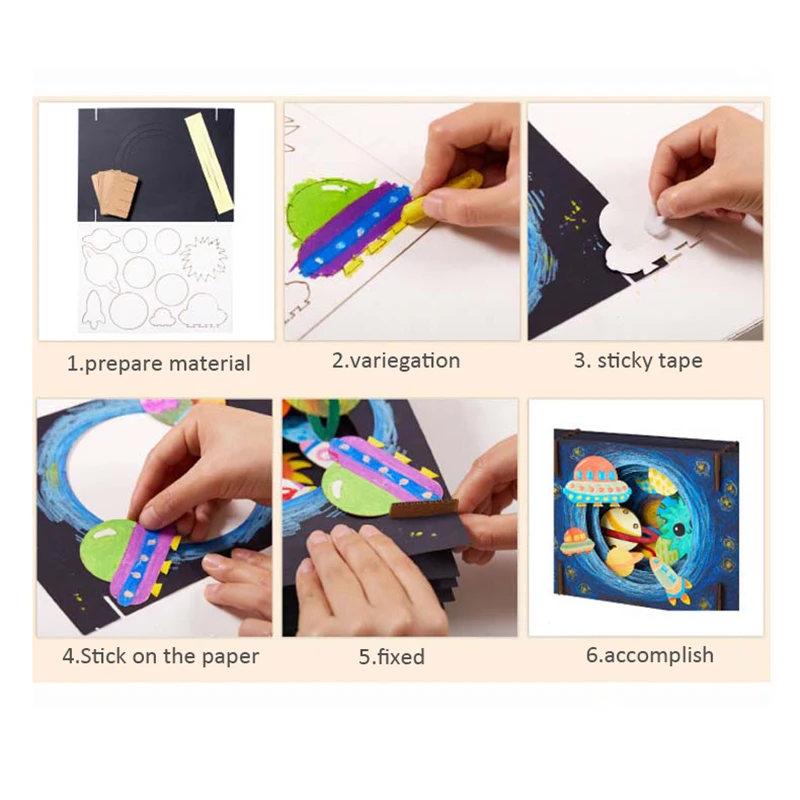 

DIY Vast Starry Sky Craft Toys For Children Lovely Dinosaur Children Handmade DIY Crafts For Kids Interactive Educational Toys .