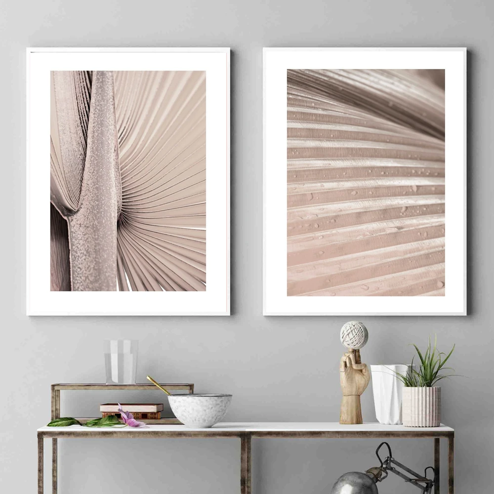 

Beige Palm Leaf Poster Plant Canvas Painting Botanical Art Print Nordic Nature Simple Wall Picture For Living Room Home Decor