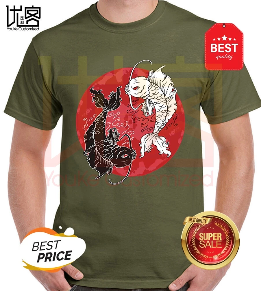 Лидер продаж 2019 футболка из 100% хлопка с принтом Инь-Ян в японском стиле символами
