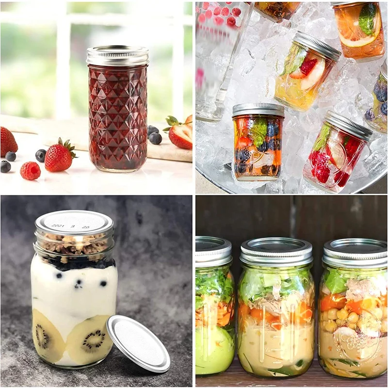 

54Pcs Kerr Jars-Split-Type Metal Mason Jar Lids For Canning Food Grade Material Fit For Regular Mouth Jars Canning Lids