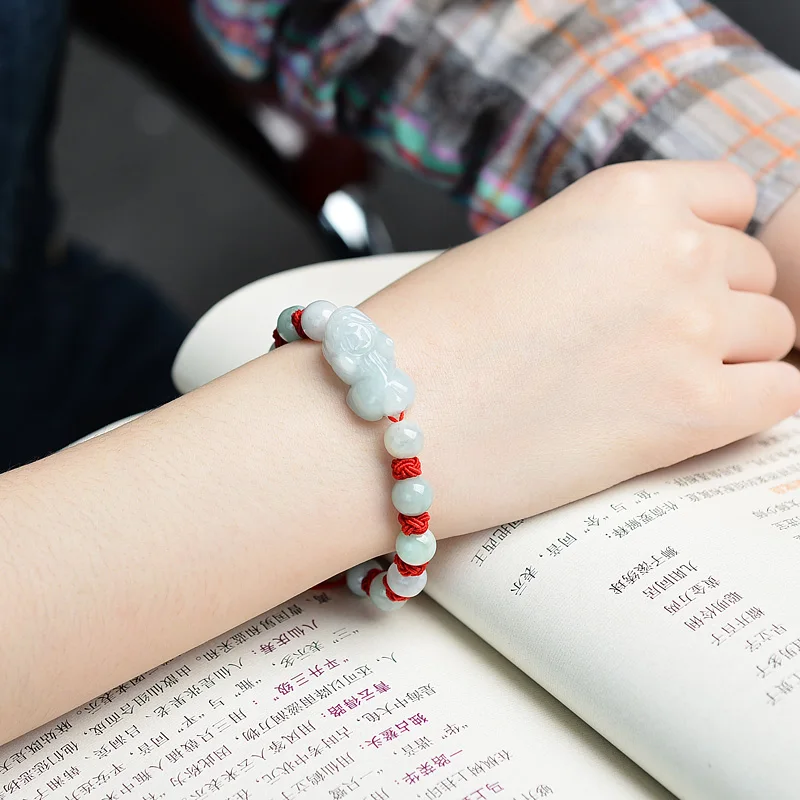 Нефритовый браслет из натурального нефрита A goods плетеный на протяжении этой