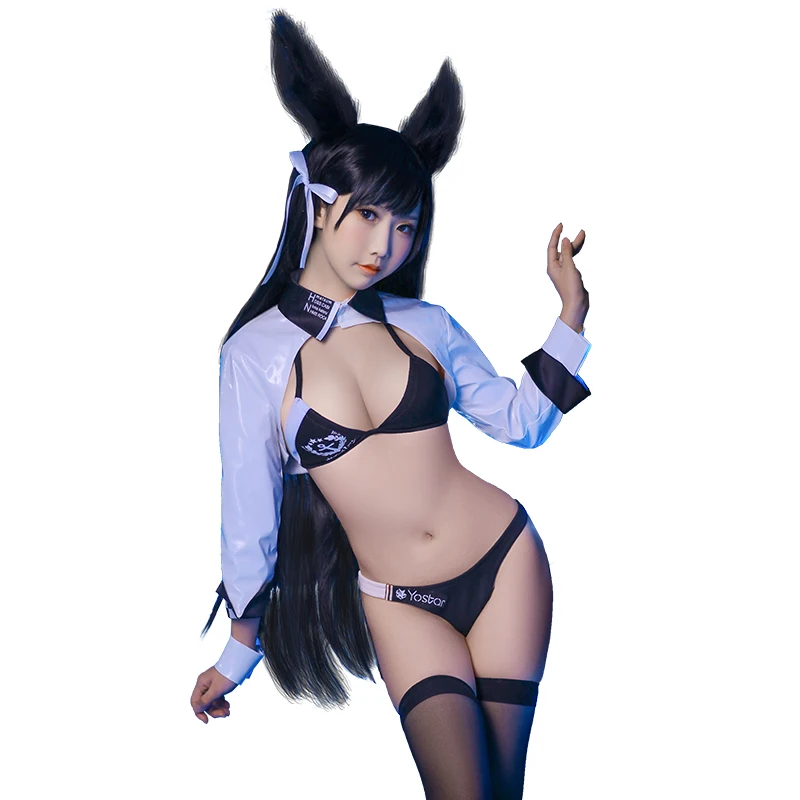 

Azur Lane Atago Cosplay Costume Sexy Racing Motorcycle Leather Uniform Halloween Costumes For Women Anime Clothes Cos Outfits