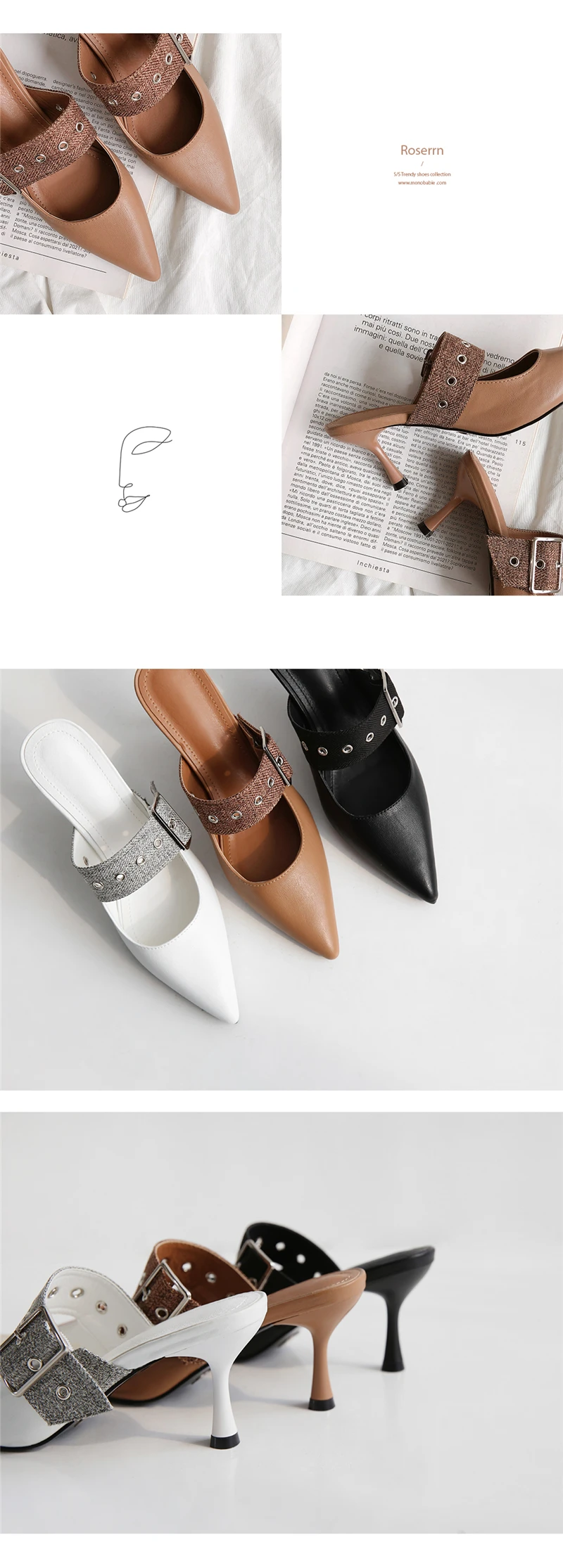 Spring new women's pointed heel shoes