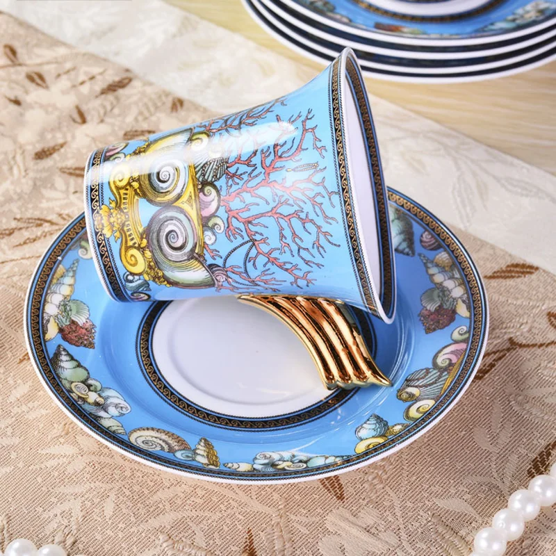 Королевский стиль золотой высшего класса костяной фарфор кофейная чашка