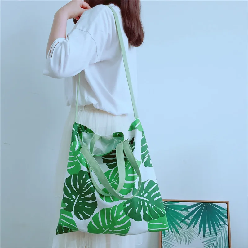 2019 leaf frost environment handbag bags casual canvas asp totes lady shopping shoulderbags students Korea style two tipe | Багаж и сумки