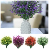 1pcs fake lavender plastic leaves artificial flowers home greenery for indoor outside garden yard wedding decor