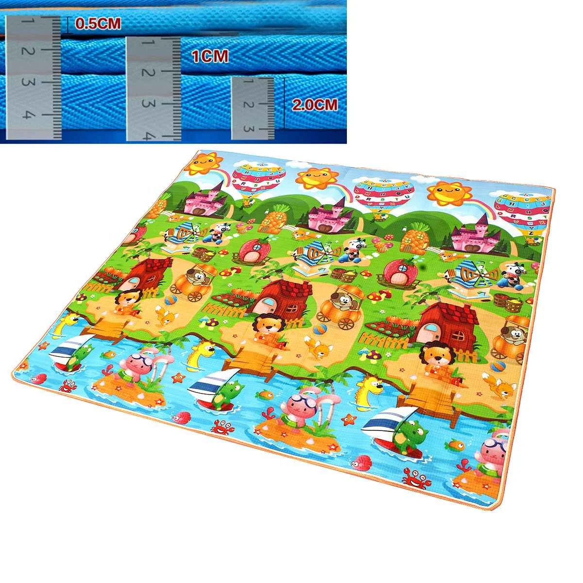 

Mat Waterproof Soft Floor Play Mat Foldable Crawling Carpet Kid Game Activity Rug Folding Blanket Educational Toys
