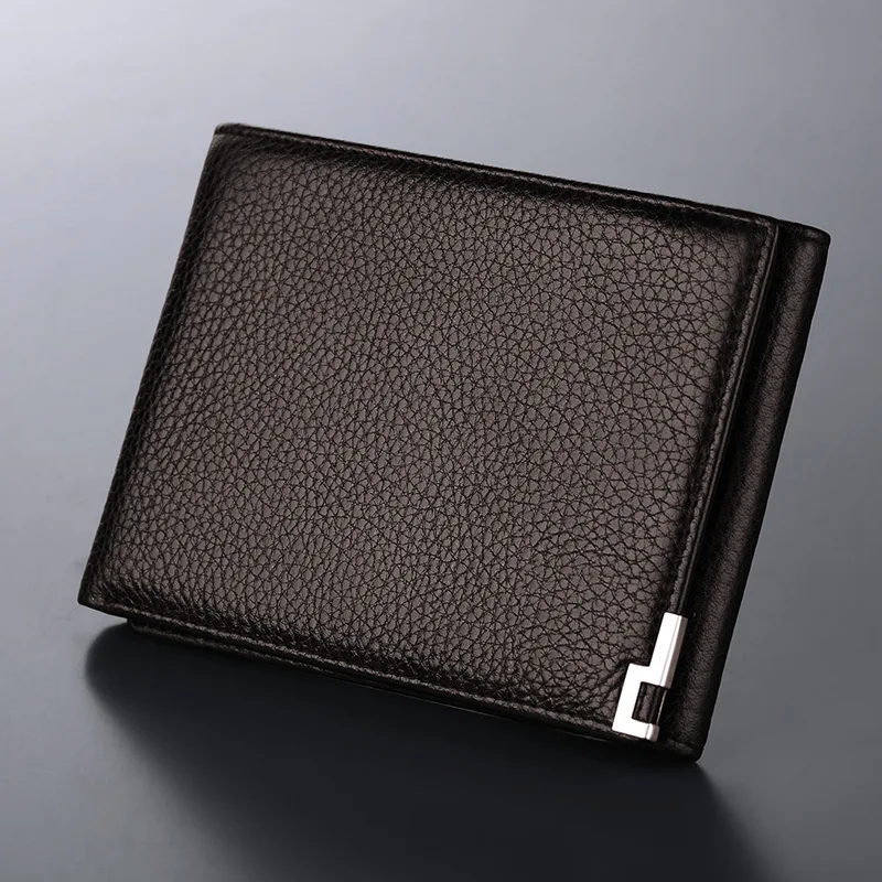 Кошелек WILLIAMPOLO мужской из 100% воловьей кожи модный бумажник двойного сложения с