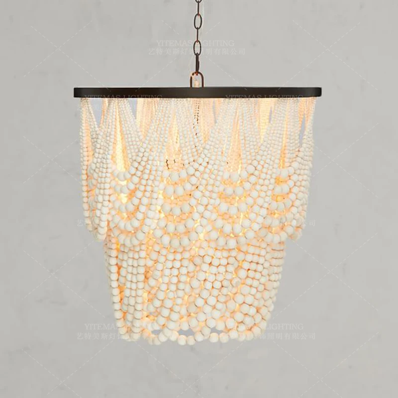 Французский деревянный шарик канделябр винтажный Деревянный светильник фойе