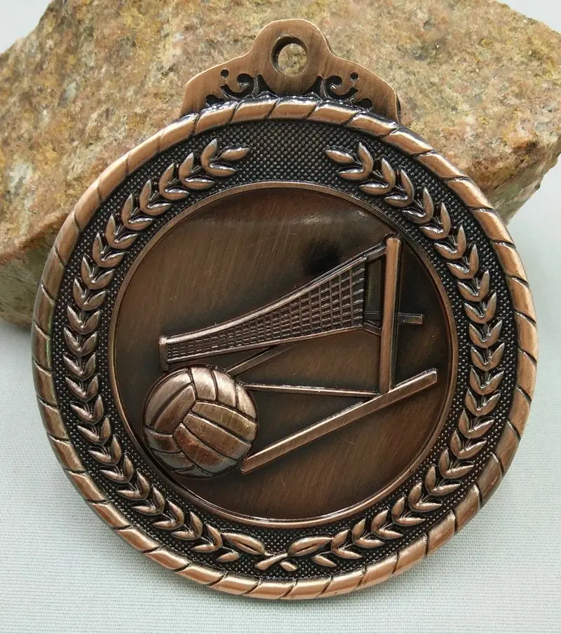 Спортивная медаль волейбольная школьная спортивная Золотая Серебряная
