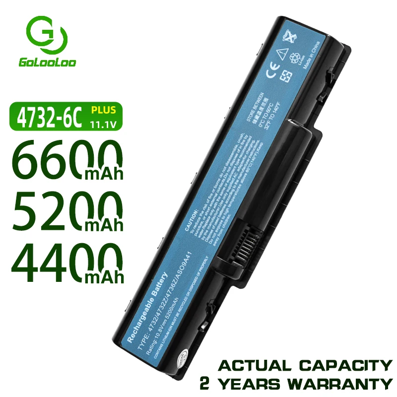 Golooloo 11.1v Bateria do Portátil para Emachine D525 D725 As09a31 As09a41 E525 E527 E627 G627 G725 E725 Gateway Nv52 Nv53 Nv58 Novo Baterias p/ laptop