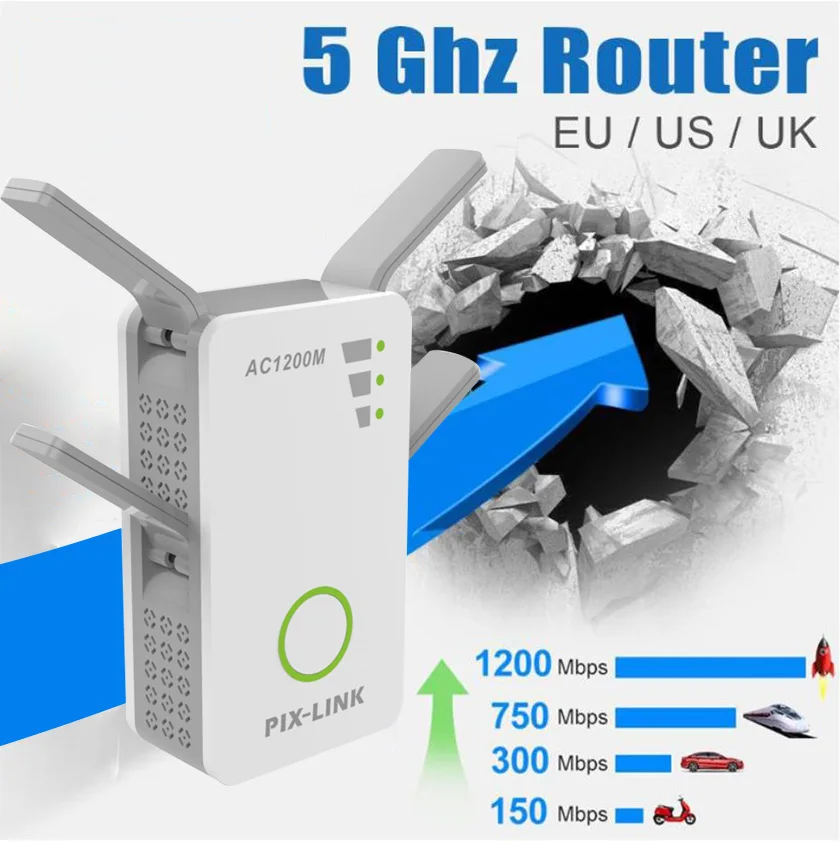 

5Ghz WiFi Repeater WiFi Extender Wireless WiFi Booster WiFi Amplifier 2.4G 5G 1200Mbps Long Range Wi-Fi Signal Repiter
