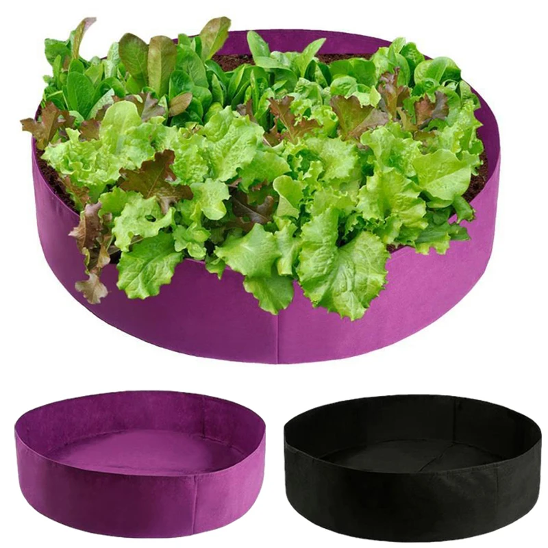 

1pcs garden felt round planting barrel felt plant planting barrel round plant barrel vegetable planting barrel J7A7680