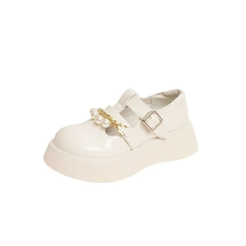 

Platform Style Oxfords Casual Leather Shoes Round Toe Flats Summer New Fashion Women's Sandals 2021 Shallow Mouth Women's Shoes
