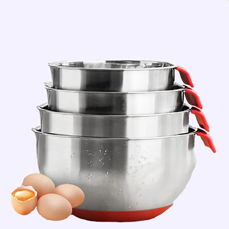 Миски из нержавеющей стали DIY торт хлеб салатный миксер Нескользящая силиконовая