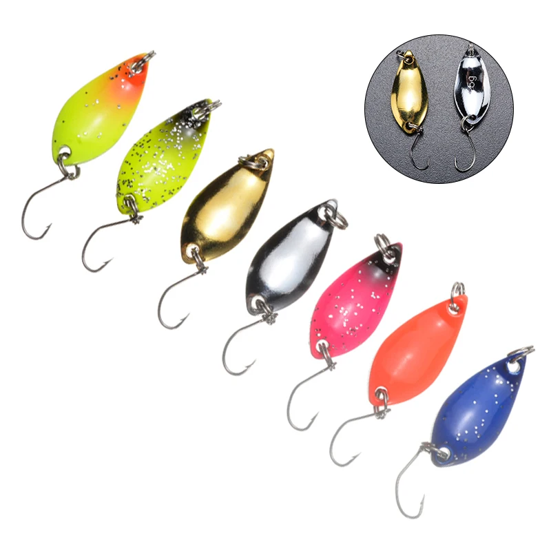 Mayitr 7 шт красочные ложки рыболовные приманки форель искусственные Спиннер один