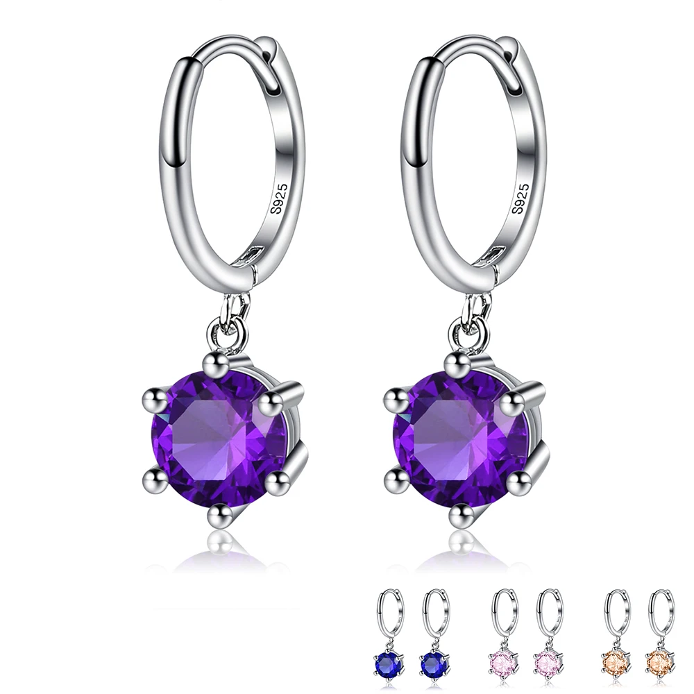 

INALIS Drop Earring For Women 925 Sterling Silver Colorful Cubic Zirconia Inlay Earring Series Simple Life Suprise Fine Jewelry