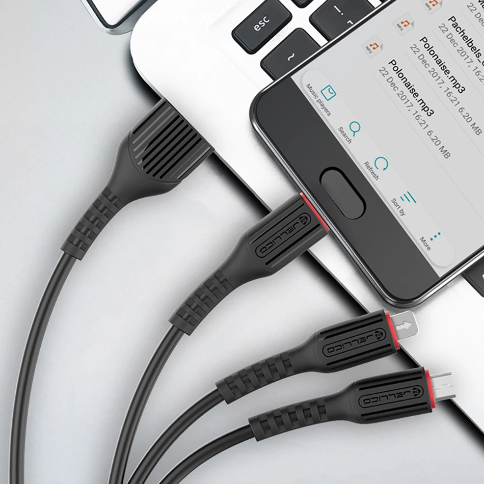 Jellico 3 в 1, USB кабель для iPhone, samsung, Xiaomi, мульти быстрая зарядка, микро USB кабель для мобильного телефона, usb type-C кабель