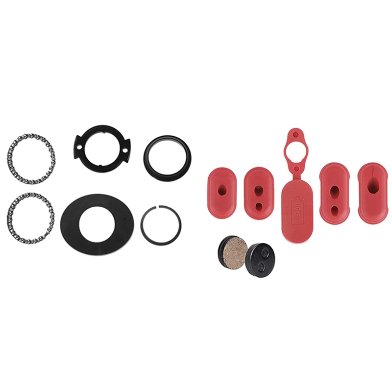 

Front Fork Bearing Bowl Rotating Parts for XIAOMI MIJIA M365 M187 & Charge Port Cover Silicone Plug with Brake Pads