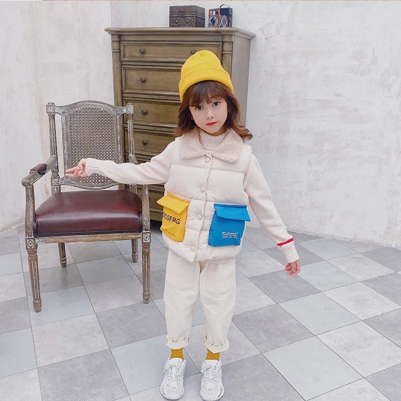 

Детский пуховой жилет для девочек и мальчиков, модель 2021 года, яркая теплая утепленная куртка для улицы для подростков, кардиган, детская од...