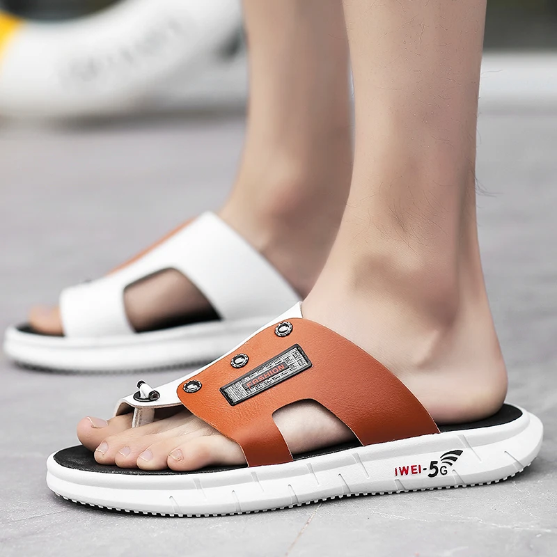 Горячая Распродажа Сандалии Мужские летние тапки слипперы новинка модная обувь