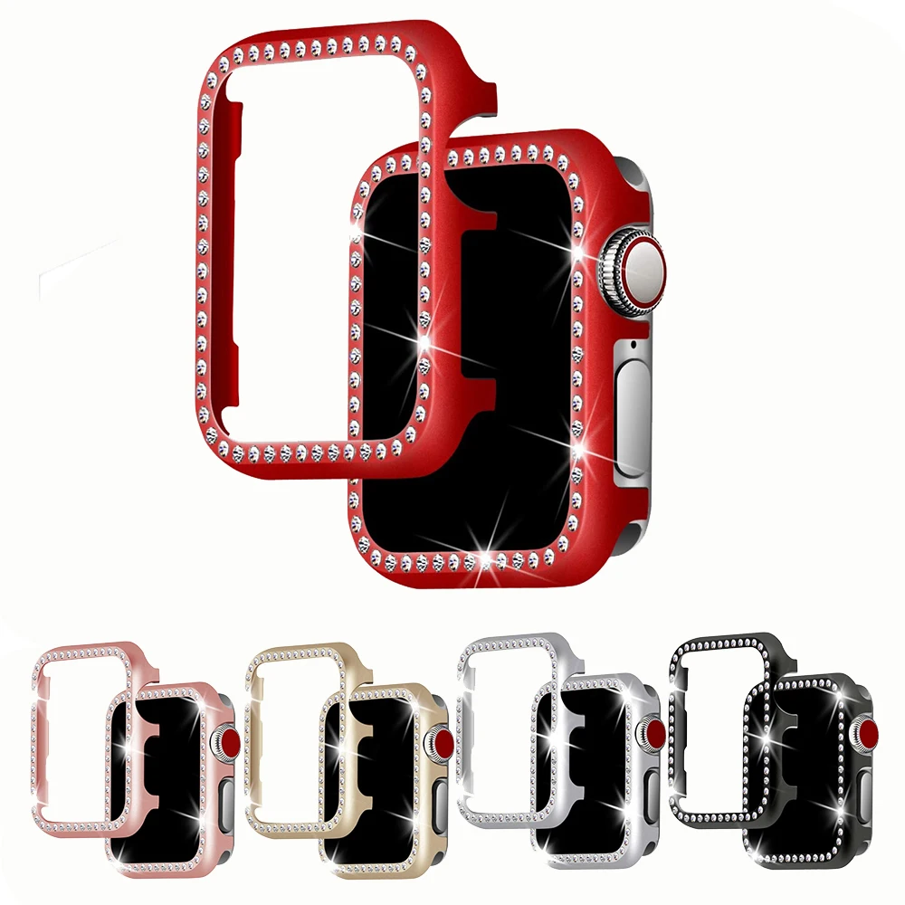 Алмазный чехол для Apple watch 5 4 44 40 мм iwatch серия 1/2/3 42 38 прозрачный защитный